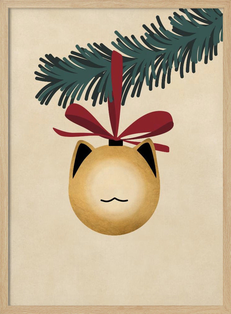 Meowry bauble godl/tan - Poster / Art Print