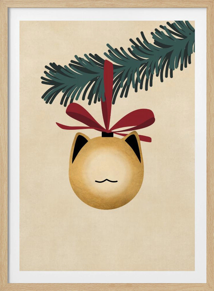 Meowry bauble godl/tan - Poster / Art Print