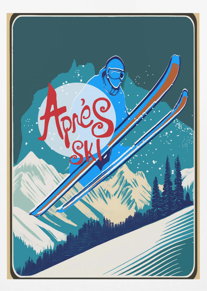 Winter Tourism: Vintage Ski Apres Ski Poster - Poster / Art Print