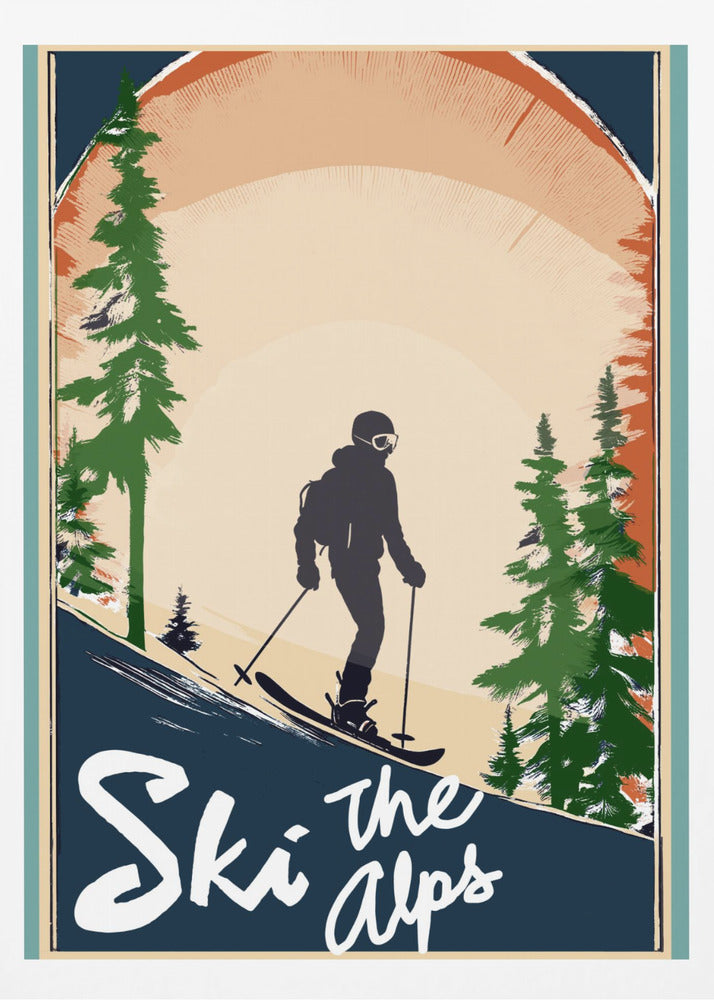 Winter Tourism: Vintage Ski the Alps Poster - Poster / Art Print