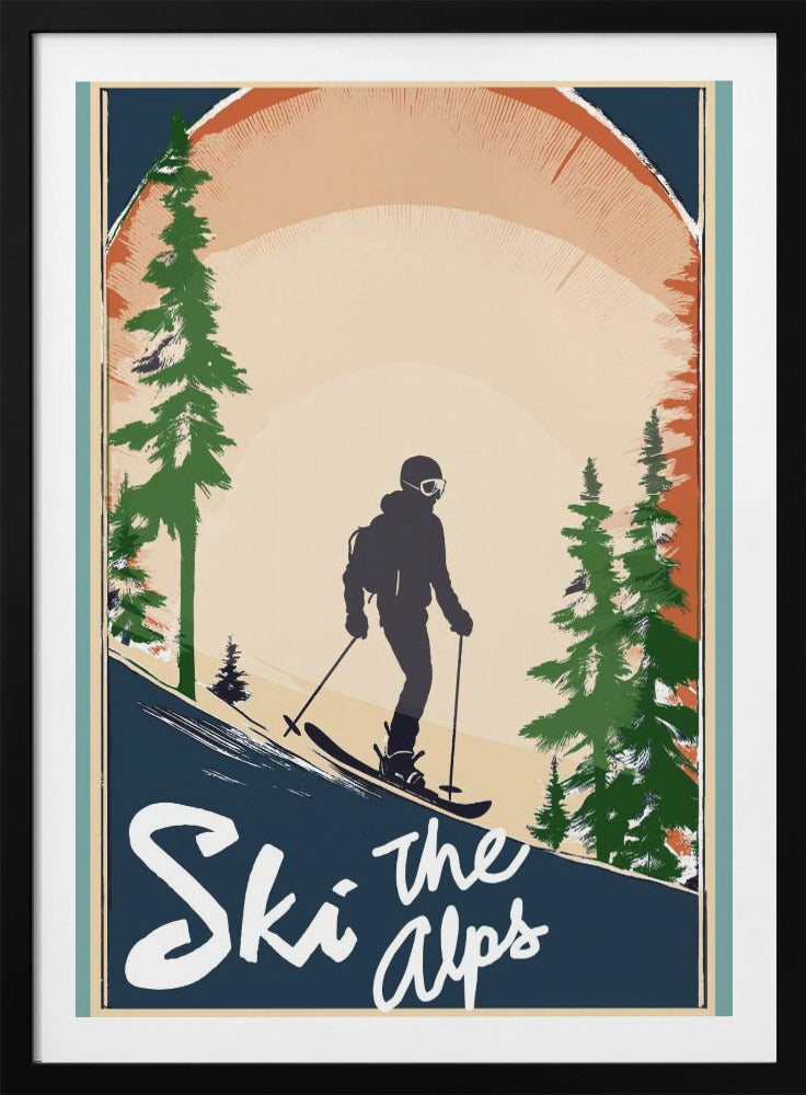Winter Tourism: Vintage Ski the Alps Poster - Poster / Art Print