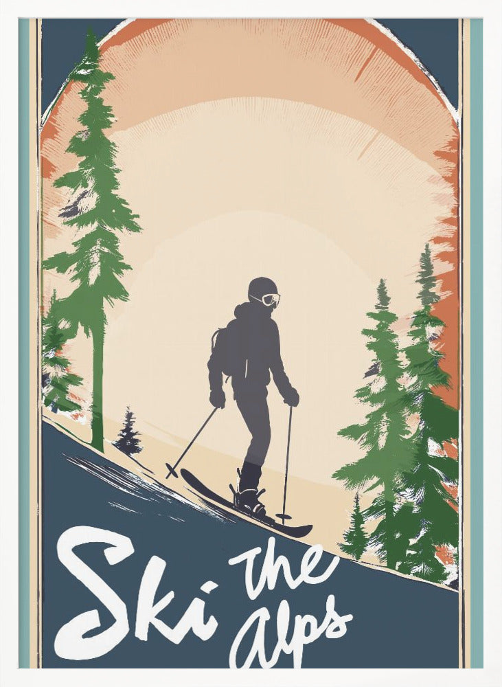 Winter Tourism: Vintage Ski the Alps Poster - Poster / Art Print