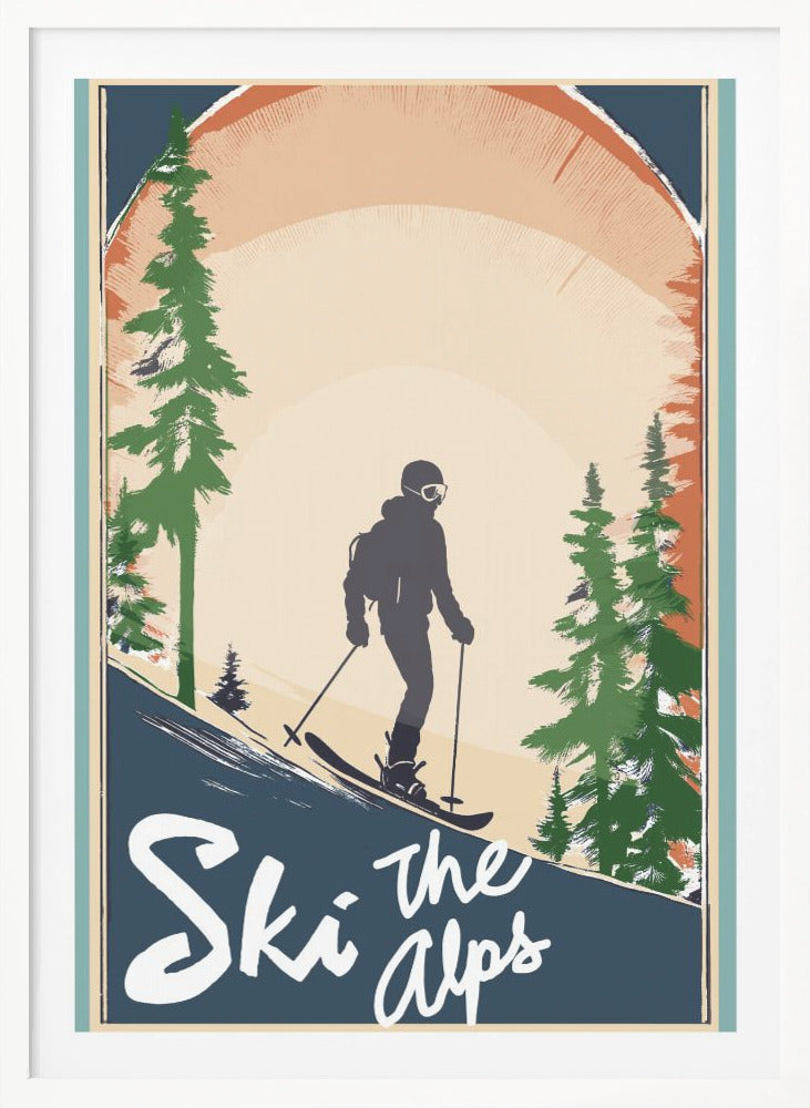 Winter Tourism: Vintage Ski the Alps Poster - Poster / Art Print