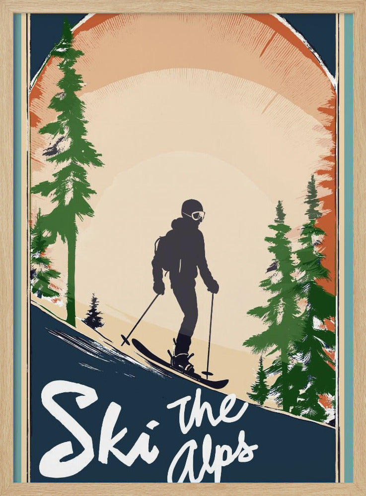 Winter Tourism: Vintage Ski the Alps Poster - Poster / Art Print