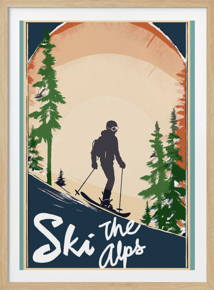 Winter Tourism: Vintage Ski the Alps Poster - Poster / Art Print