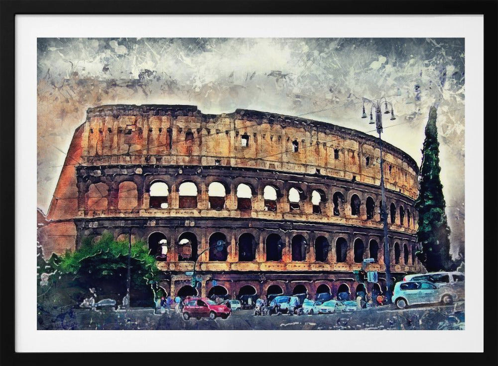 Rome Italy Colosseum Watercolor Art (2) - Poster / Art Print