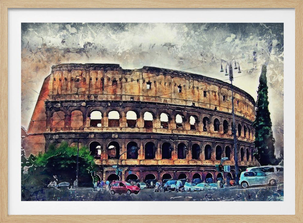 Rome Italy Colosseum Watercolor Art (2) - Poster / Art Print