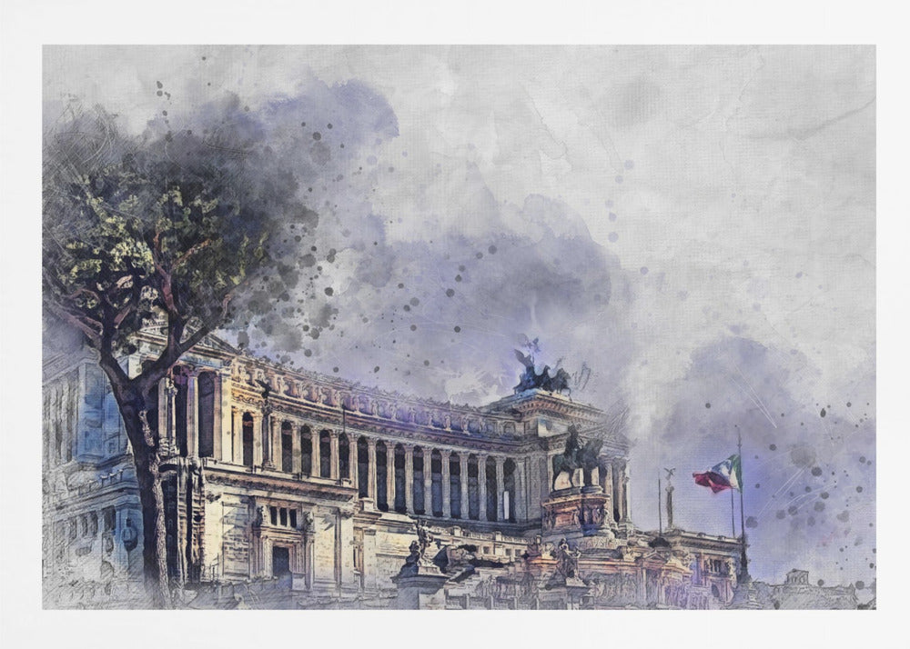Rome Italy Watercolor Art (1) - Poster / Art Print