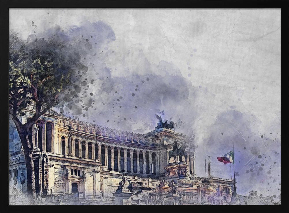 Rome Italy Watercolor Art (1) - Poster / Art Print