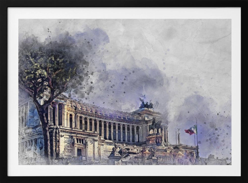 Rome Italy Watercolor Art (1) - Poster / Art Print