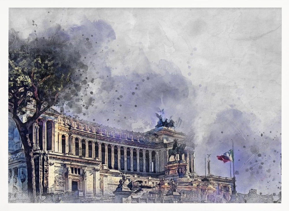Rome Italy Watercolor Art (1) - Poster / Art Print
