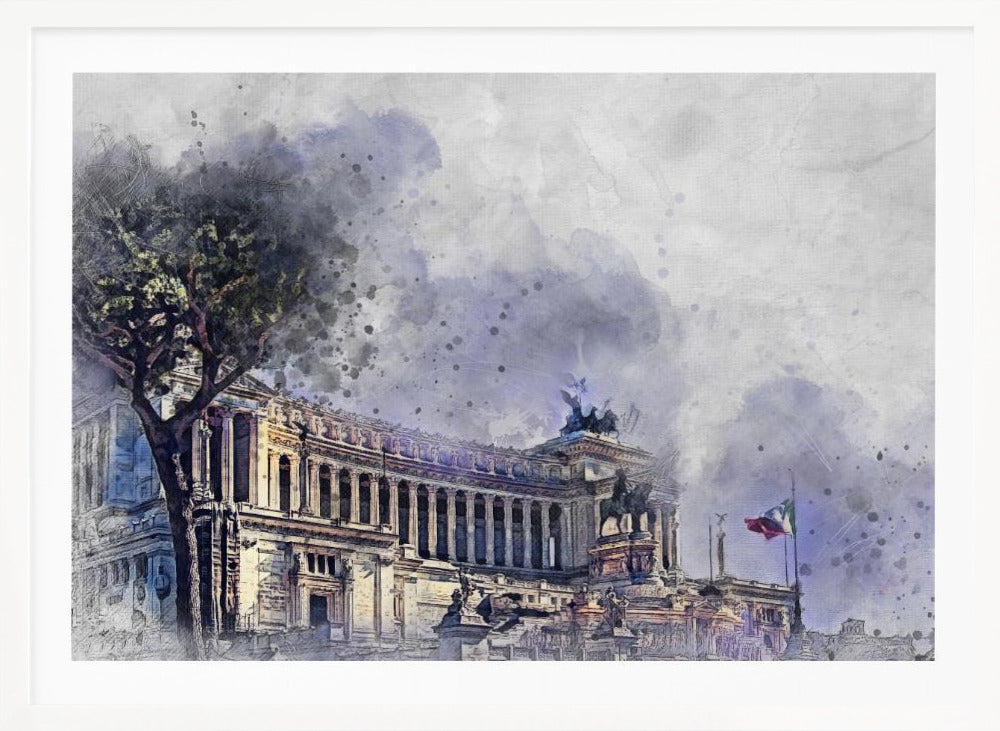 Rome Italy Watercolor Art (1) - Poster / Art Print