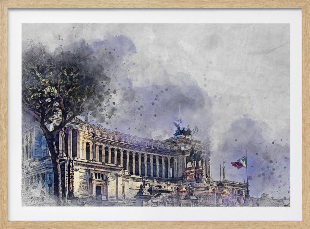 Rome Italy Watercolor Art (1) - Poster / Art Print