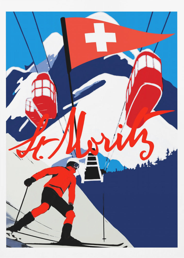 Winter Tourism: Vintage St. Moritz - Poster / Art Print