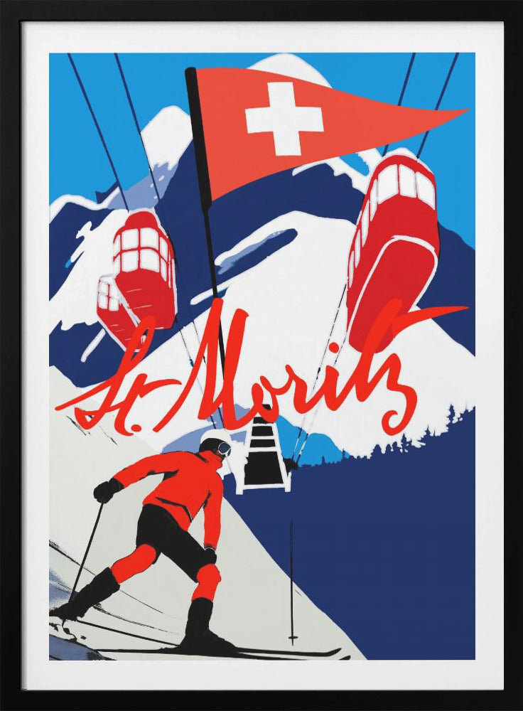 Winter Tourism: Vintage St. Moritz - Poster / Art Print