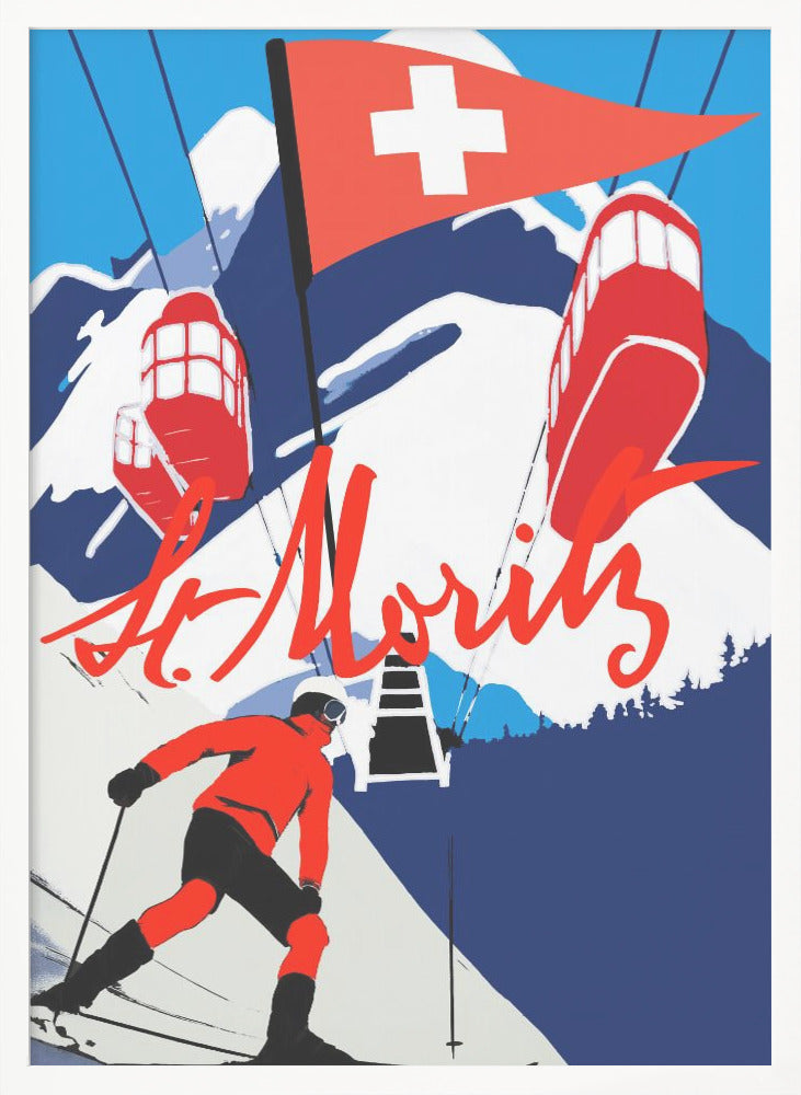 Winter Tourism: Vintage St. Moritz - Poster / Art Print