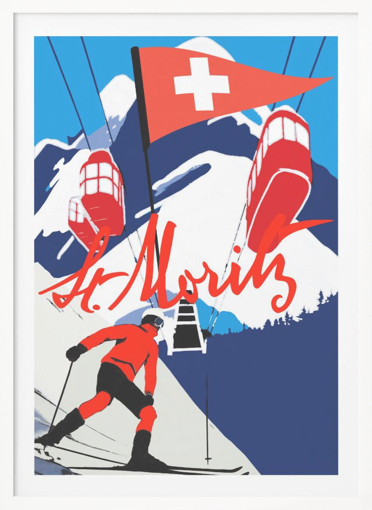 Winter Tourism: Vintage St. Moritz - Poster / Art Print