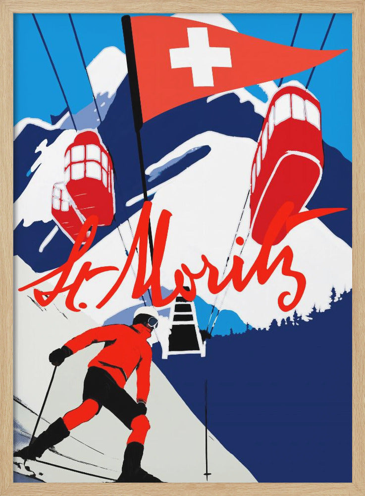 Winter Tourism: Vintage St. Moritz - Poster / Art Print