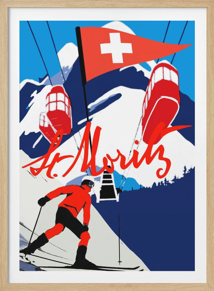 Winter Tourism: Vintage St. Moritz - Poster / Art Print