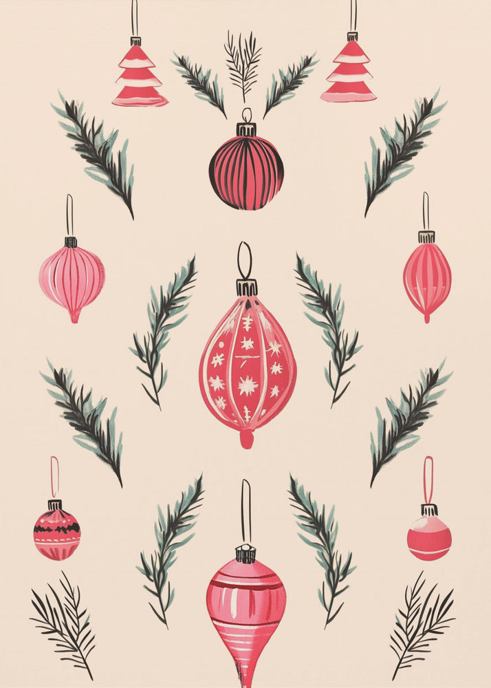 Pink Baubles - Poster / Art Print