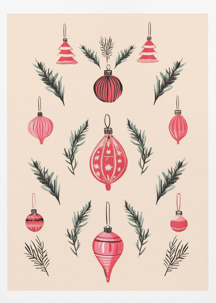 Pink Baubles - Poster / Art Print