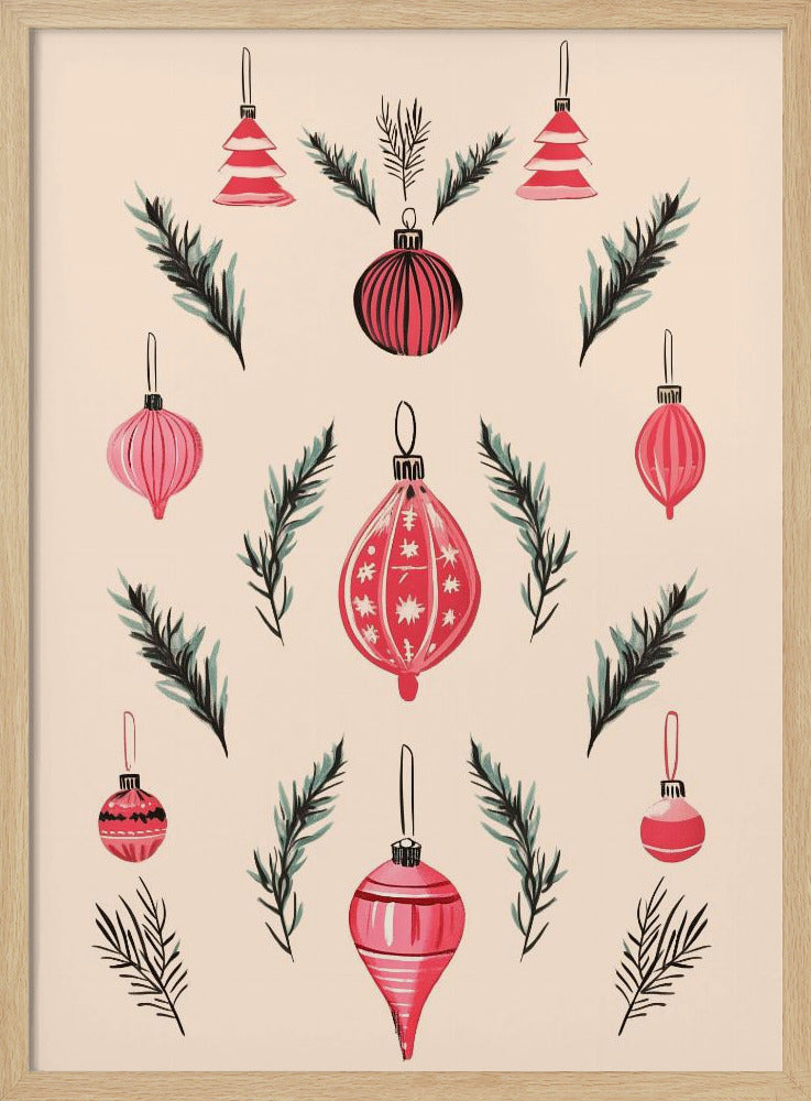 Pink Baubles - Poster / Art Print