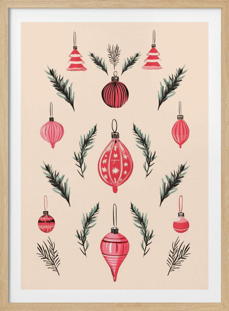 Pink Baubles - Poster / Art Print