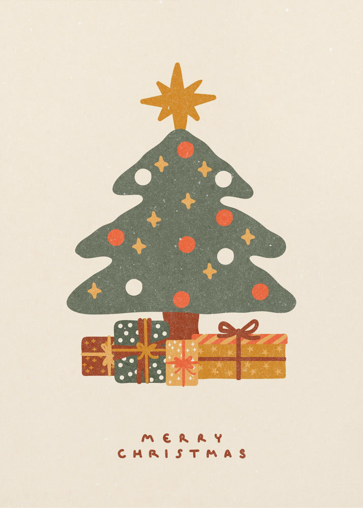Christmas tree with gifts - Poster / Art Print