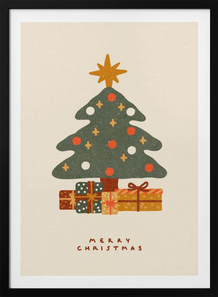 Christmas tree with gifts - Poster / Art Print