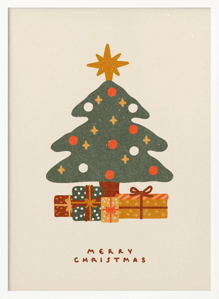 Christmas tree with gifts - Poster / Art Print