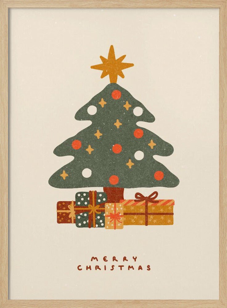 Christmas tree with gifts - Poster / Art Print