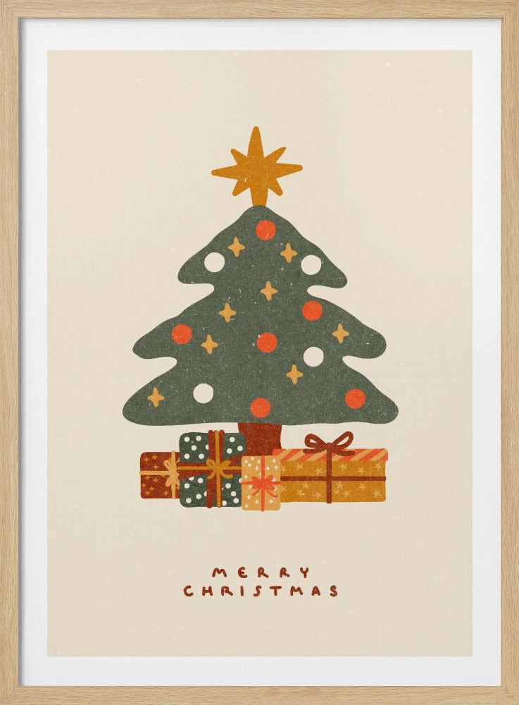 Christmas tree with gifts - Poster / Art Print