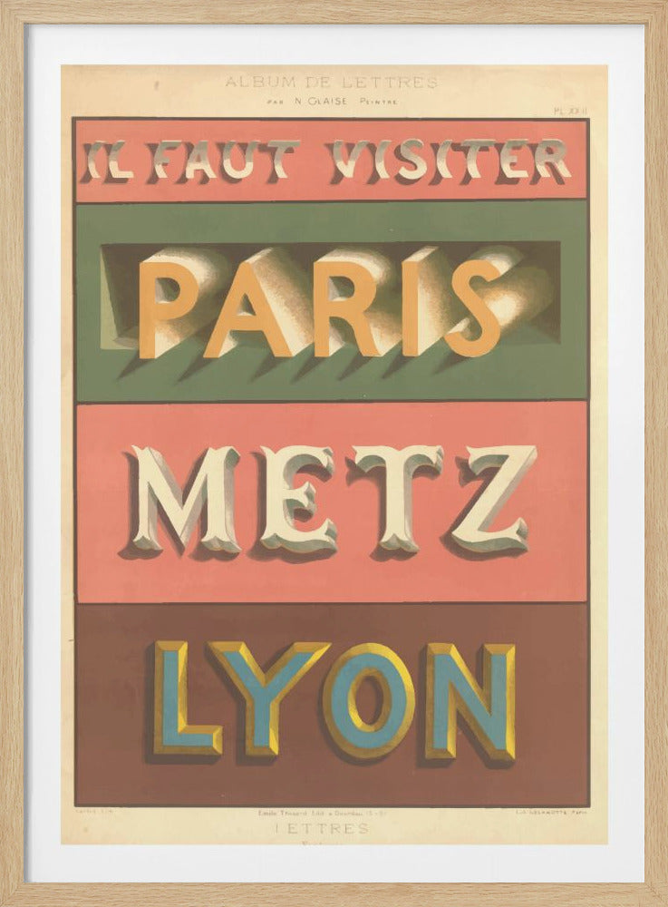 Paris Metz Lyon - Poster / Art Print