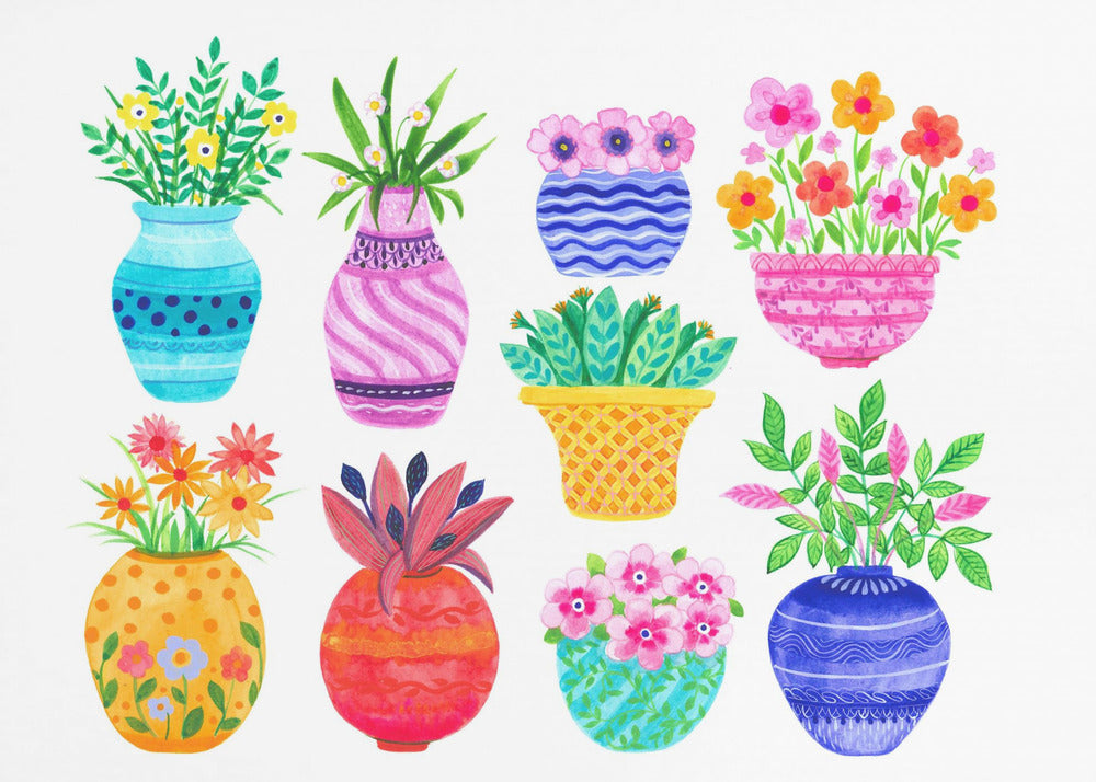 Pots and Flowers - Poster / Art Print