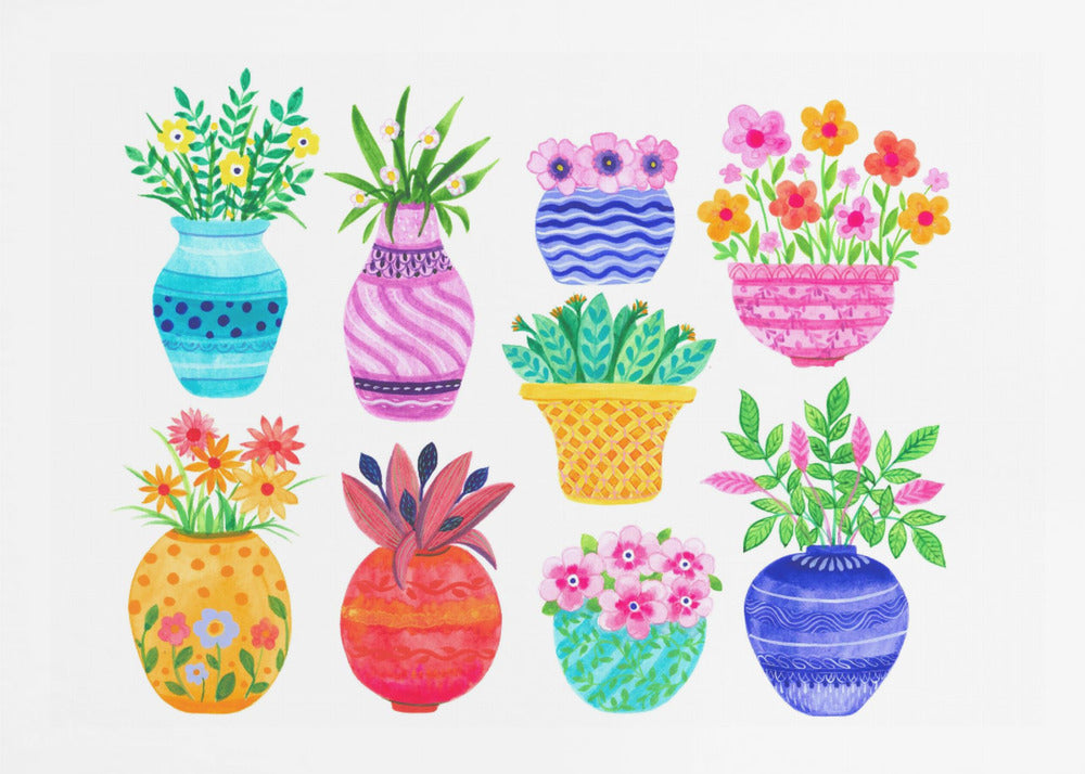 Pots and Flowers - Poster / Art Print