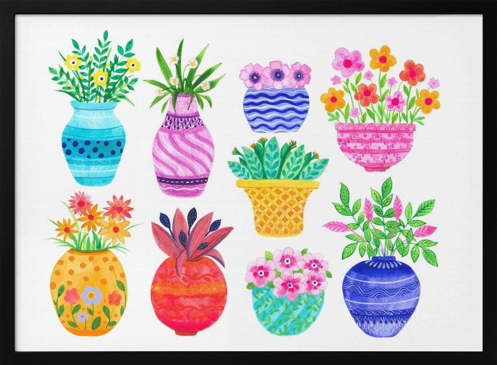 Pots and Flowers - Poster / Art Print
