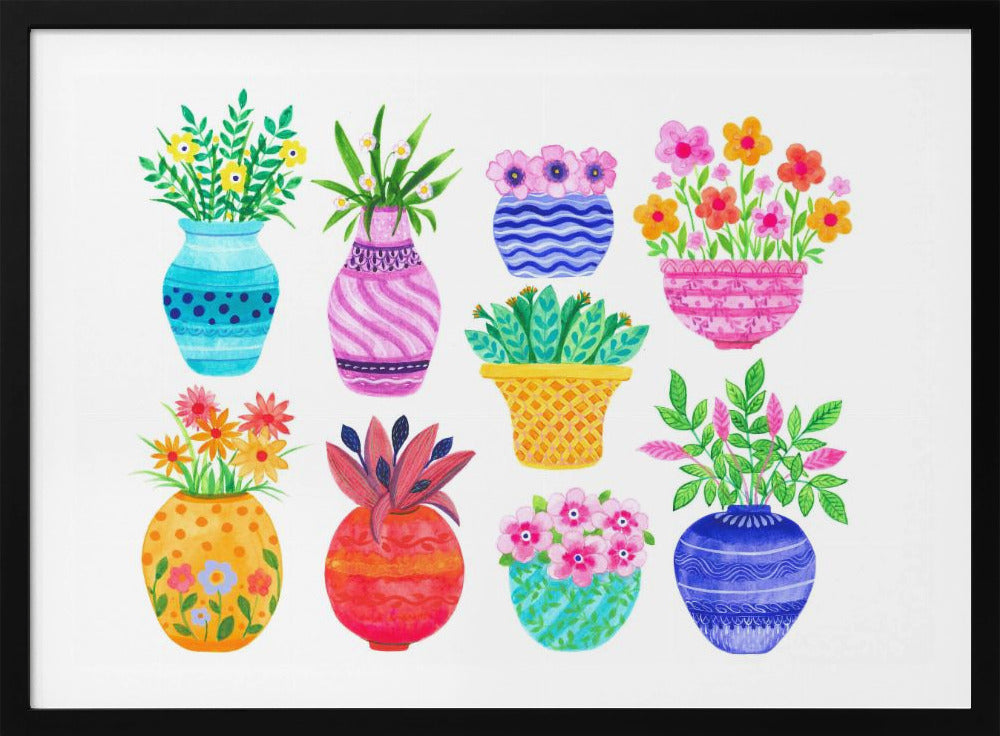 Pots and Flowers - Poster / Art Print