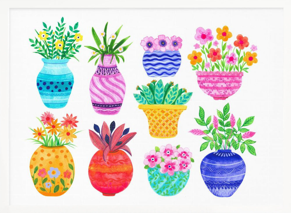 Pots and Flowers - Poster / Art Print