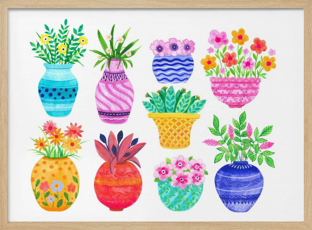 Pots and Flowers - Poster / Art Print