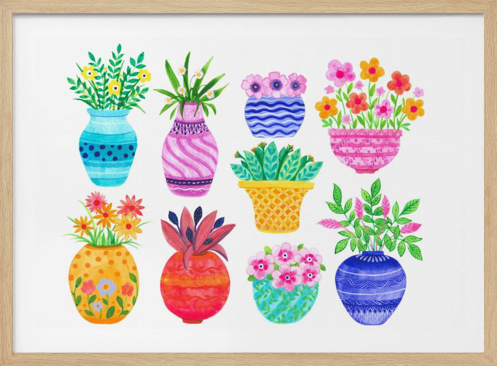 Pots and Flowers - Poster / Art Print