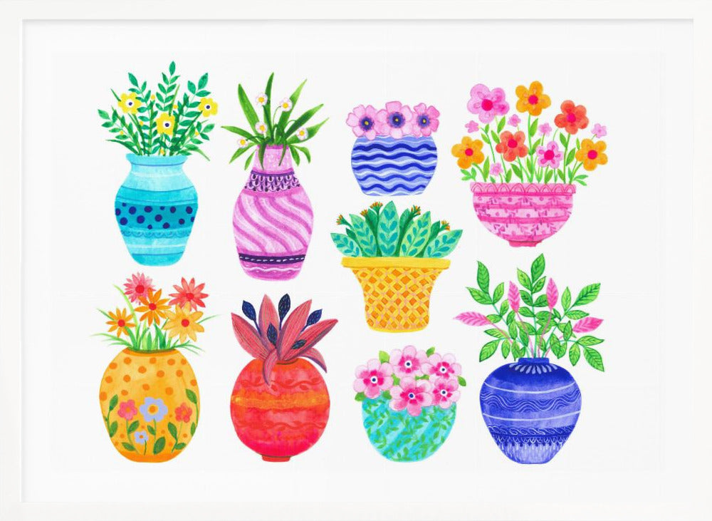 Pots and Flowers - Poster / Art Print