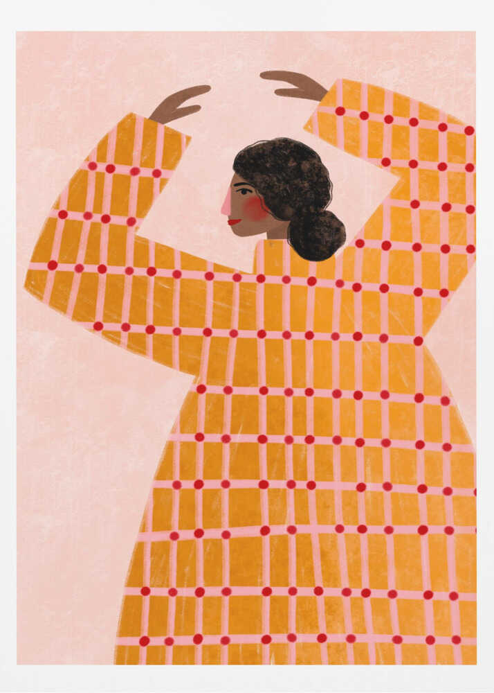 The Woman With the Checked Dress - Poster / Art Print