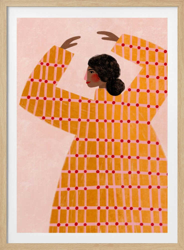 The Woman With the Checked Dress - Poster / Art Print