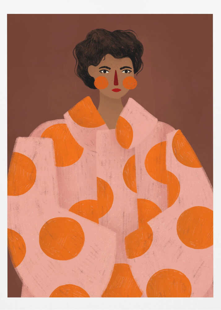 Woman With Orange Dots - Poster / Art Print