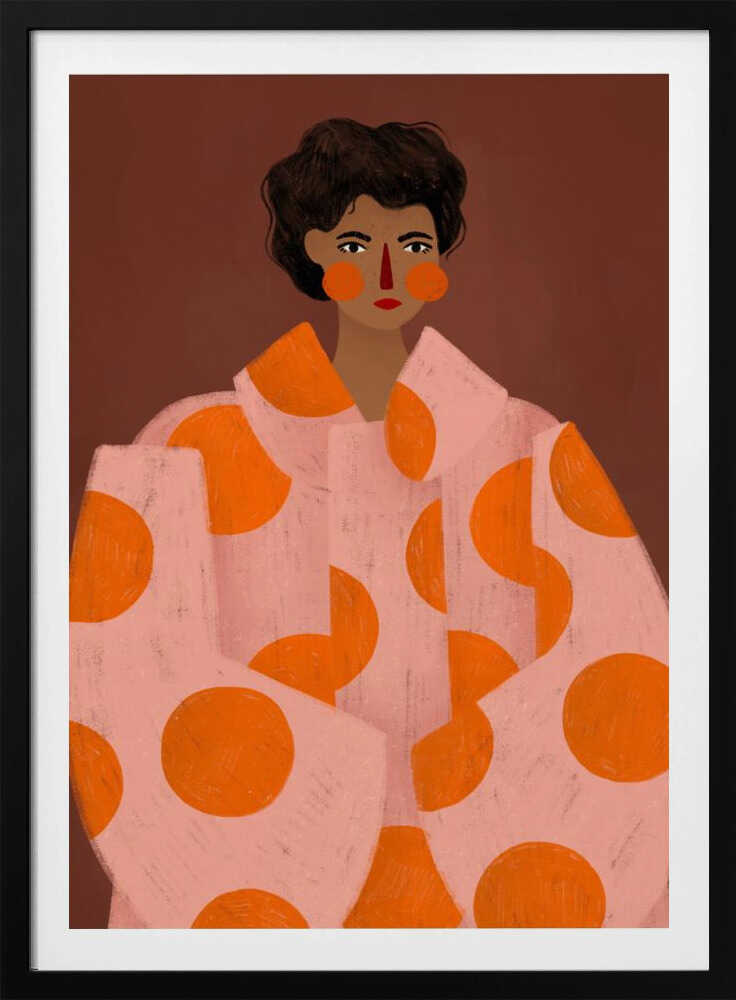 Woman With Orange Dots - Poster / Art Print