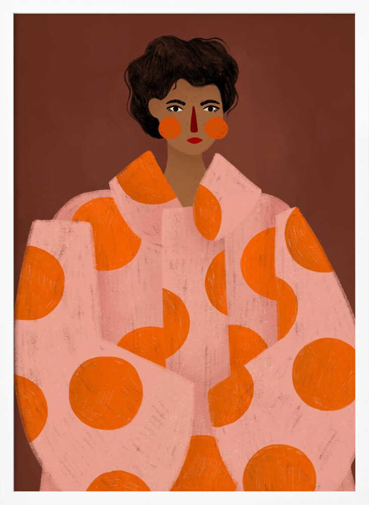 Woman With Orange Dots - Poster / Art Print