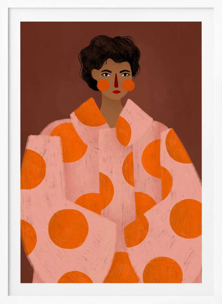 Woman With Orange Dots - Poster / Art Print