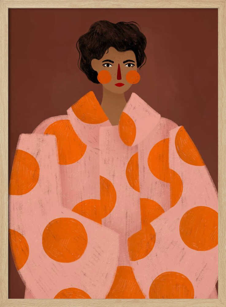 Woman With Orange Dots - Poster / Art Print