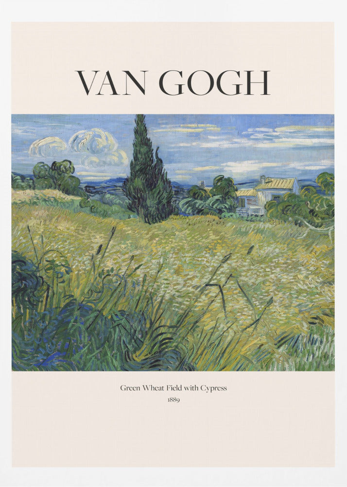 Green Wheat Field With Cypress (1889) Van Gogh - Poster / Art Print