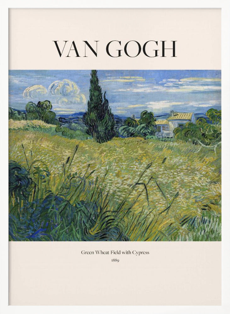 Green Wheat Field With Cypress (1889) Van Gogh - Poster / Art Print